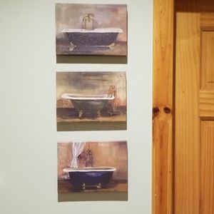 Pottery Barn Set of 3, Victorian bathtub pics